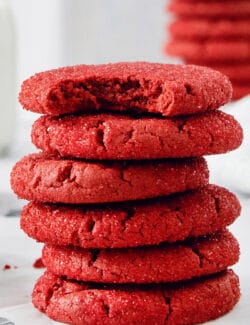 Pinterest image for red velvet cookies
