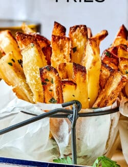 Pinterest image for truffle french fries