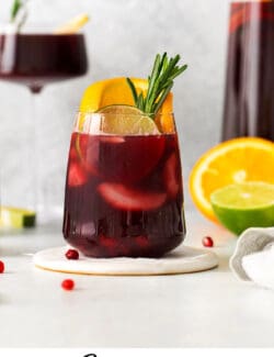 Pinterest image for Christmas sangria recipe