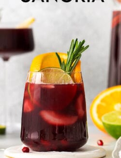 Pinterest image for Christmas sangria recipe