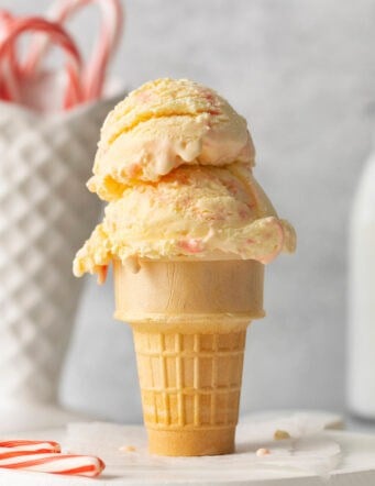 peppermint ice cream in a cone