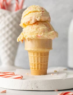 Pinterest image for homemade peppermint ice cream recipe