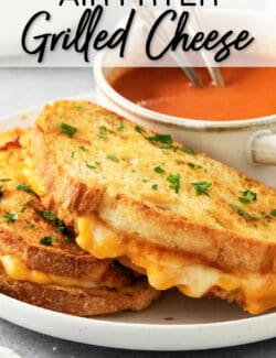 Pinterest image for air fryer grilled cheese