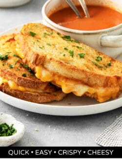 Pinterest image for air fryer grilled cheese