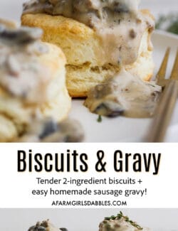 Pinterest image for biscuits & gravy