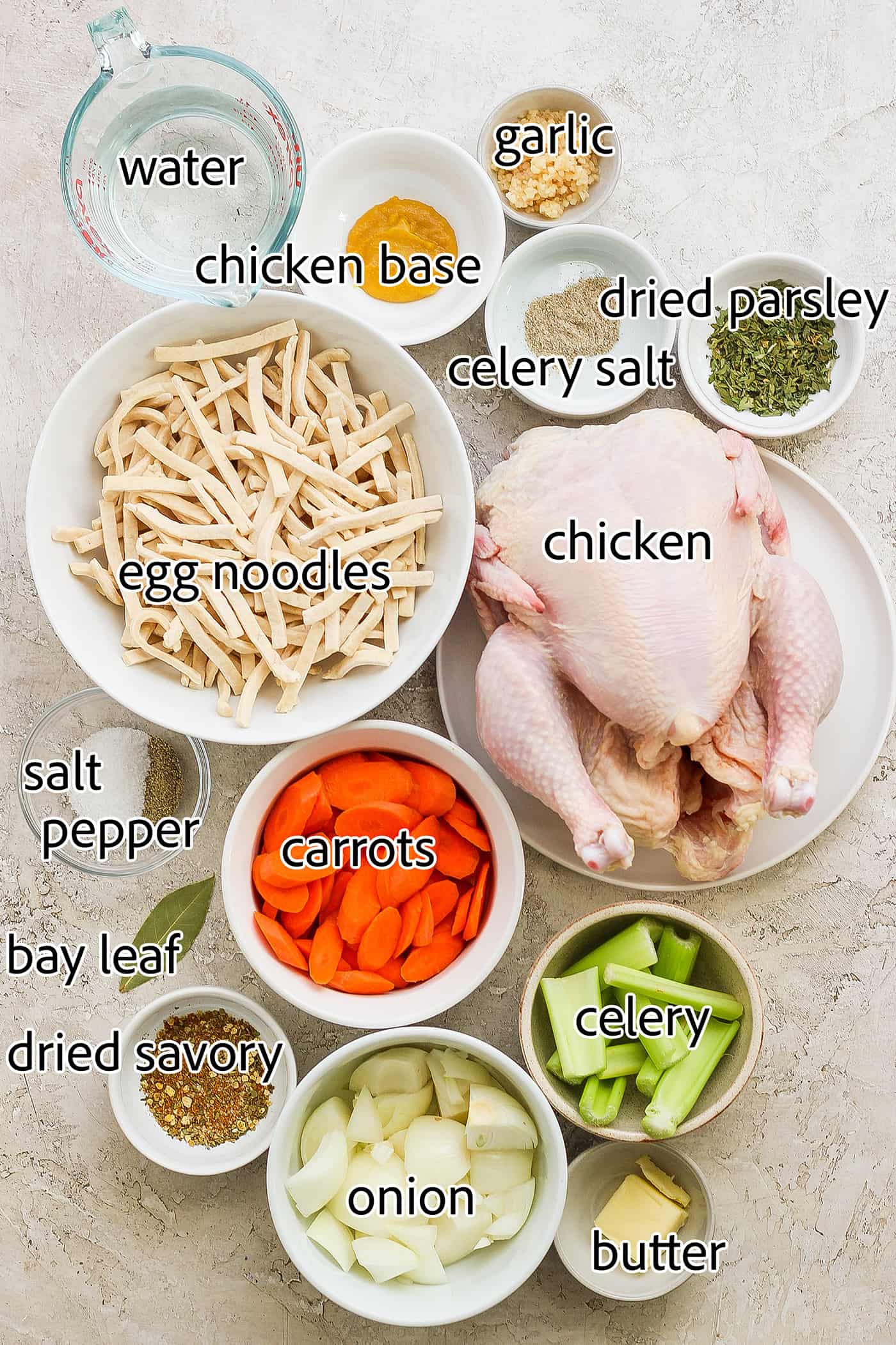 ingredients for chicken noodle soup