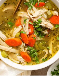 Pinterest image for homemade chicken noodle soup recipe