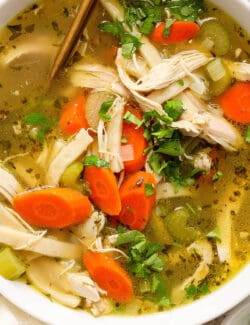 Pinterest image for homemade chicken noodle soup recipe