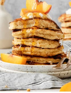 Pinterest image for cottage cheese pancakes