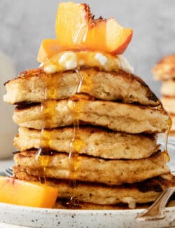 Pinterest image for cottage cheese pancakes