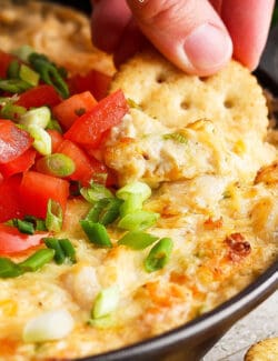 Pinterest image for shrimp and crab dip