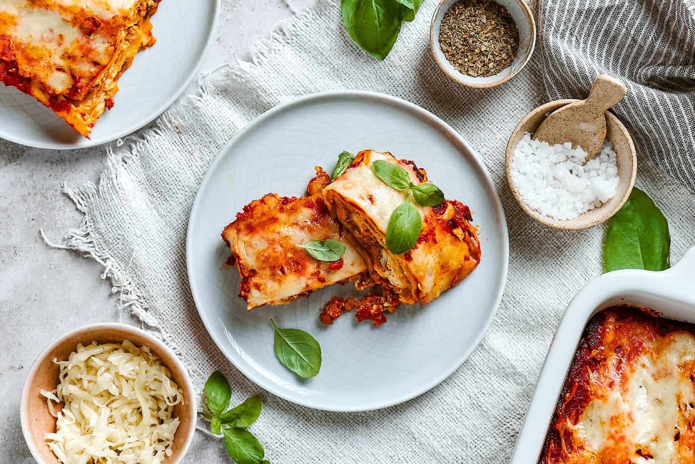 two lasagna roll ups on a plate