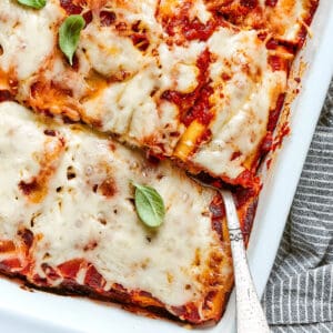lasagna roll ups in a pan