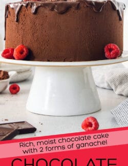 Pinterest image for chocolate ganache cake