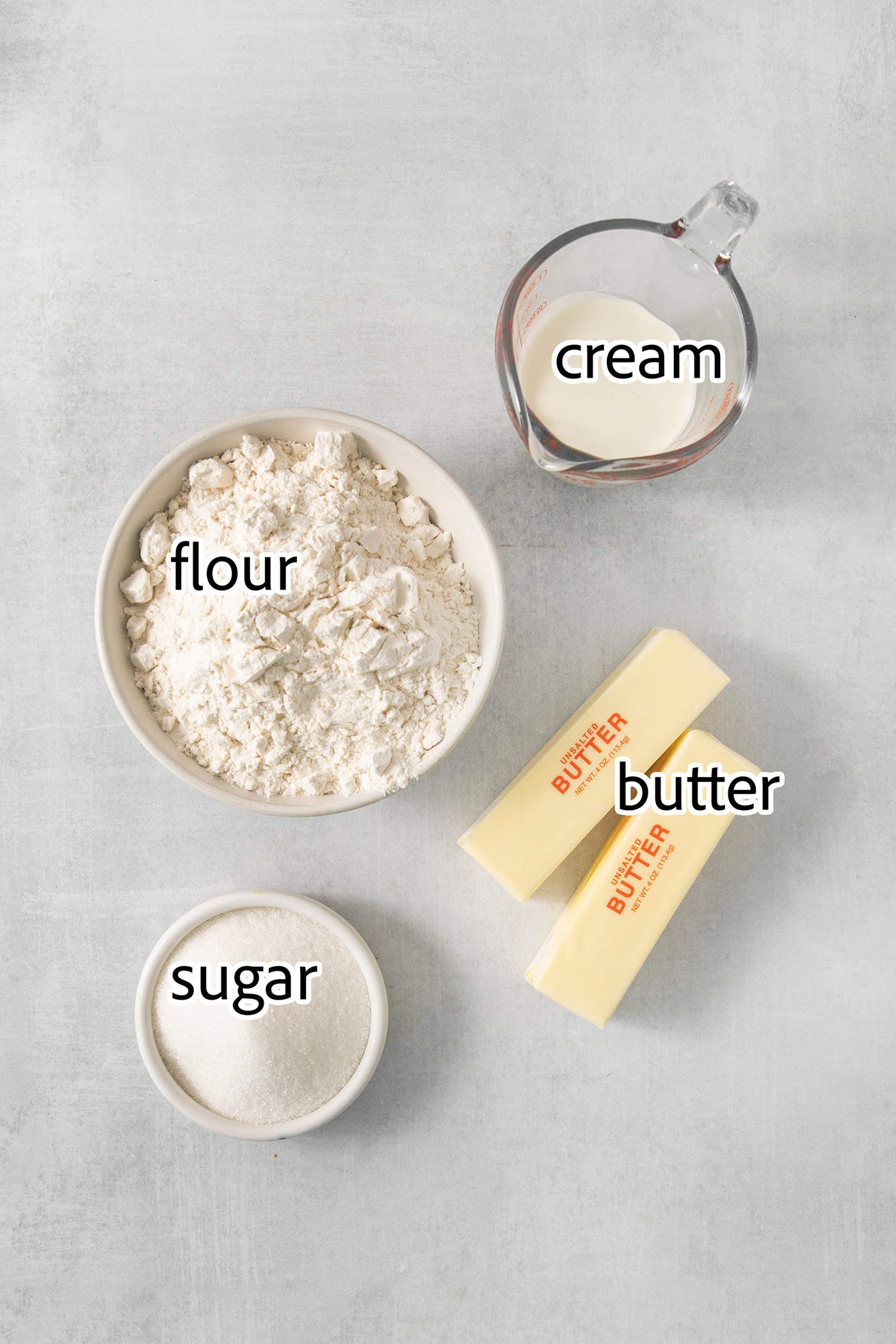 ingredients to make the cream wafer cookies