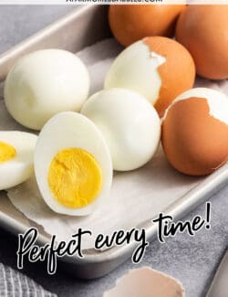 Pinterest image for easy to peel hard boiled eggs