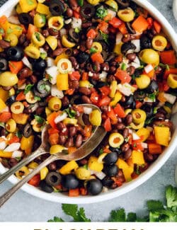 Pinterest image for black bean salsa