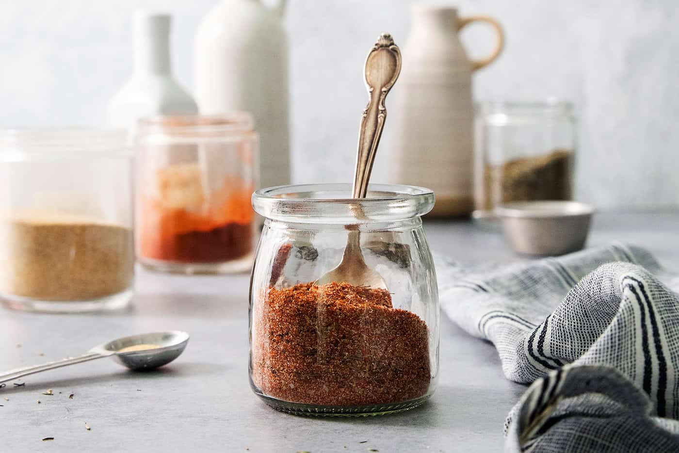 a jar of homemade blackened seasoning