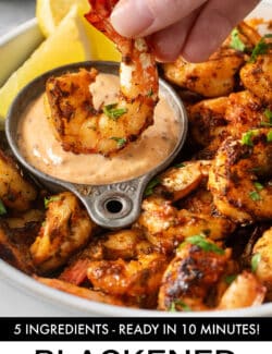 Pinterest image for blackened shrimp