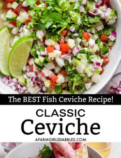 Pinterest image for classic fish ceviche