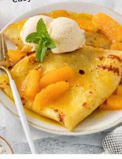 Pinterest image for Crepes Suzette