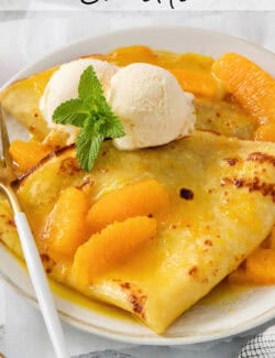 Pinterest image for Crepes Suzette