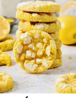 Pinterest image for lemon crinkle cookies