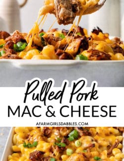 Pinterest image for pulled pork mac and cheese