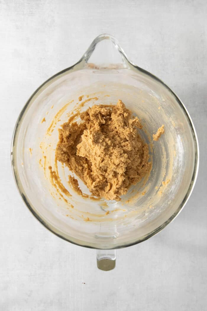 The dough for peanut butter cup cookies is shown.