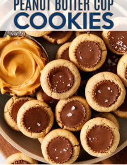 Pinterest image for Reese's peanut butter cup cookies recipe