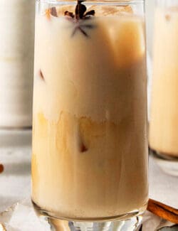 Pinterest image for iced chai latte