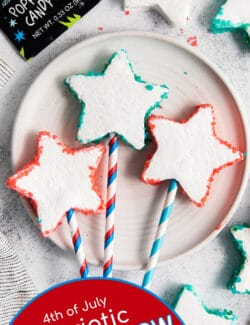 Pinterest image for Patriotic Marshmallow Pops for the 4th of July