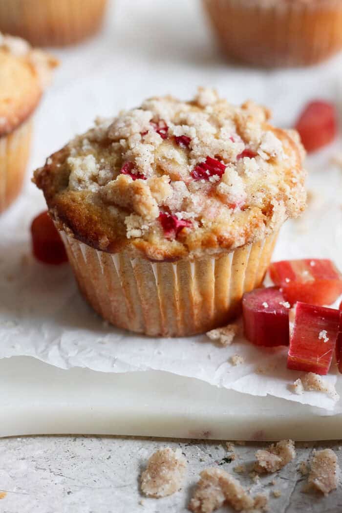 a rhubarb muffin