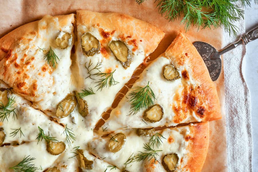 Pickle Pizza (Creamy & Puckery!)