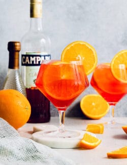 glasses of Campari spritz cocktails