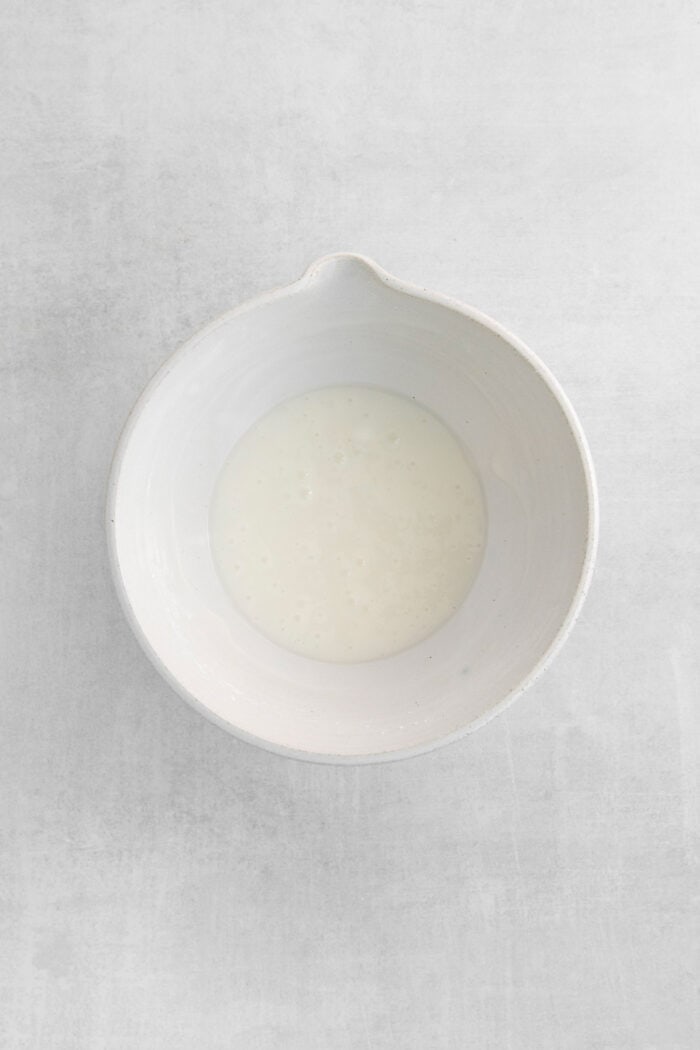 The glaze ingredients are combined in a bowl.
