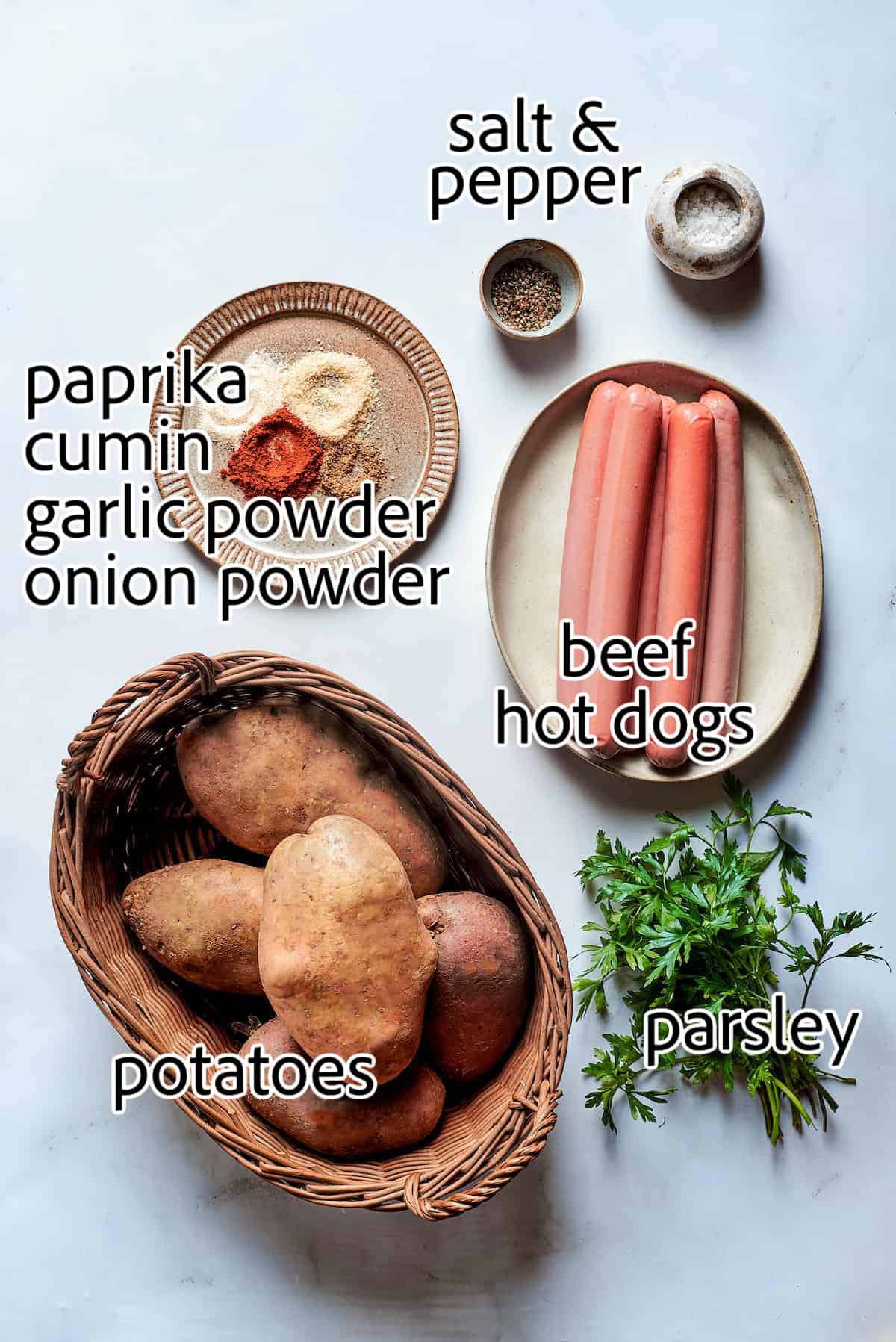 ingredients to make salchipapas