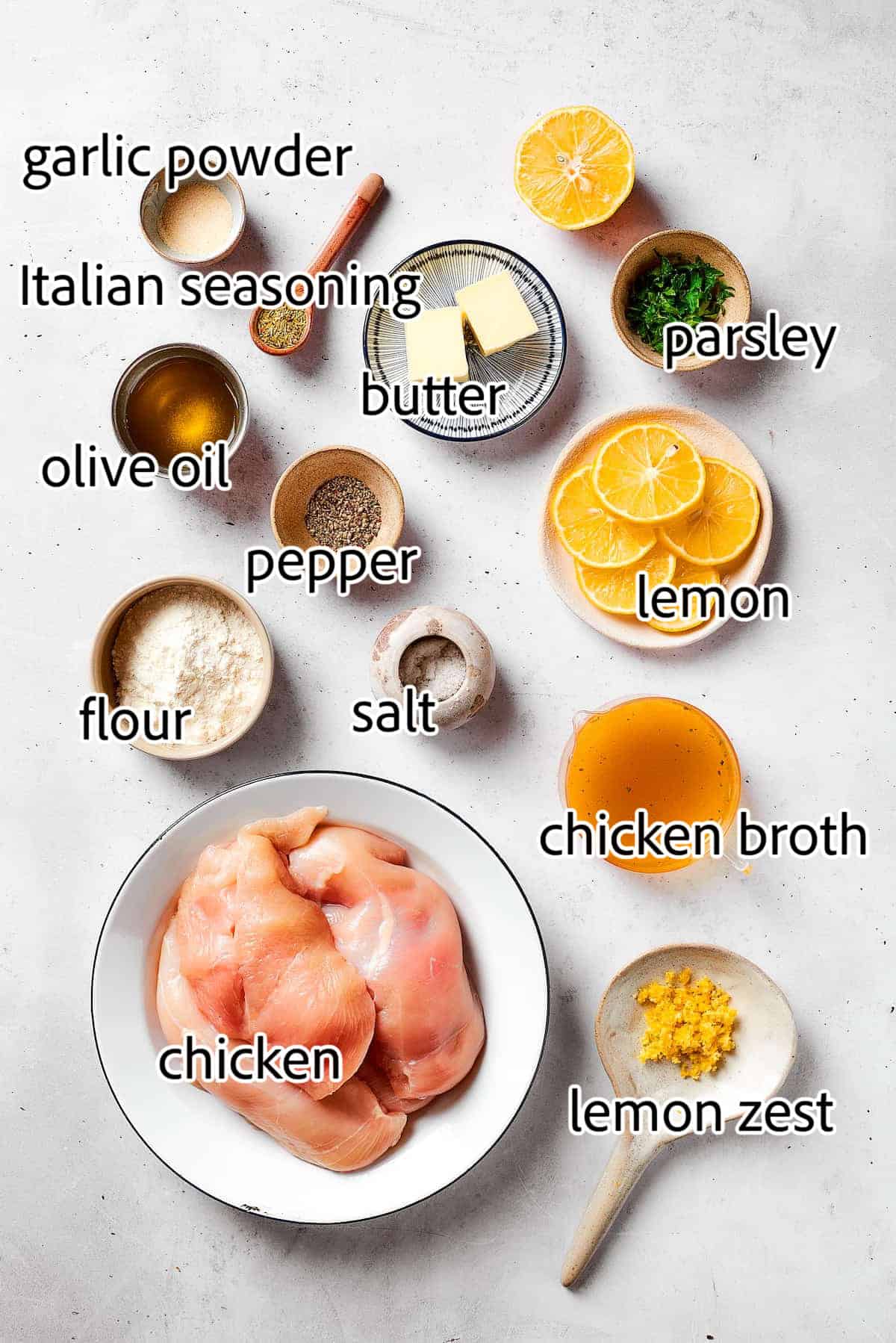 ingredients to make lemon pepper chicken