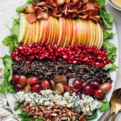 a platter of wild rice salad