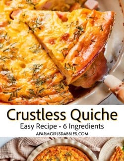 Pinterest image for crustless quiche recipe