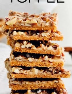 Pinterest image of graham cracker toffee recipe