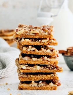 a stack of graham cracker toffee