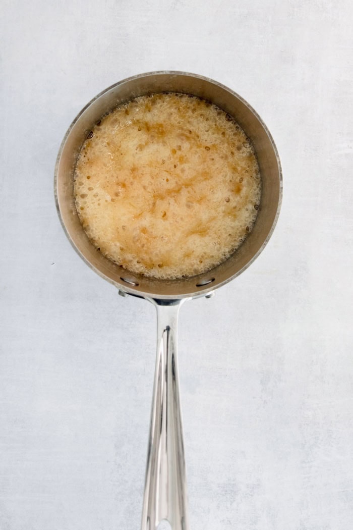 briefly boil butter and sugar