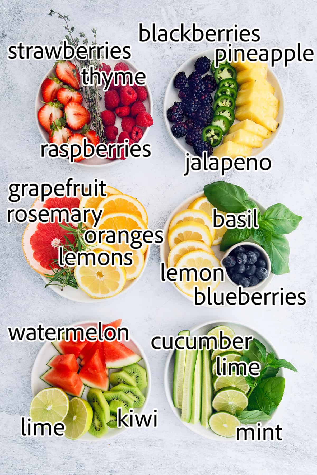 ingredients to make spa water
