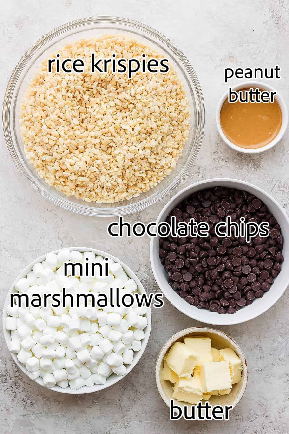 ingredients needed for chocolate rice krispie treats