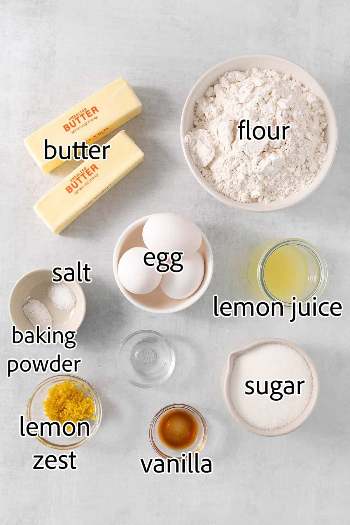 ingredients needed for lemon pound cake