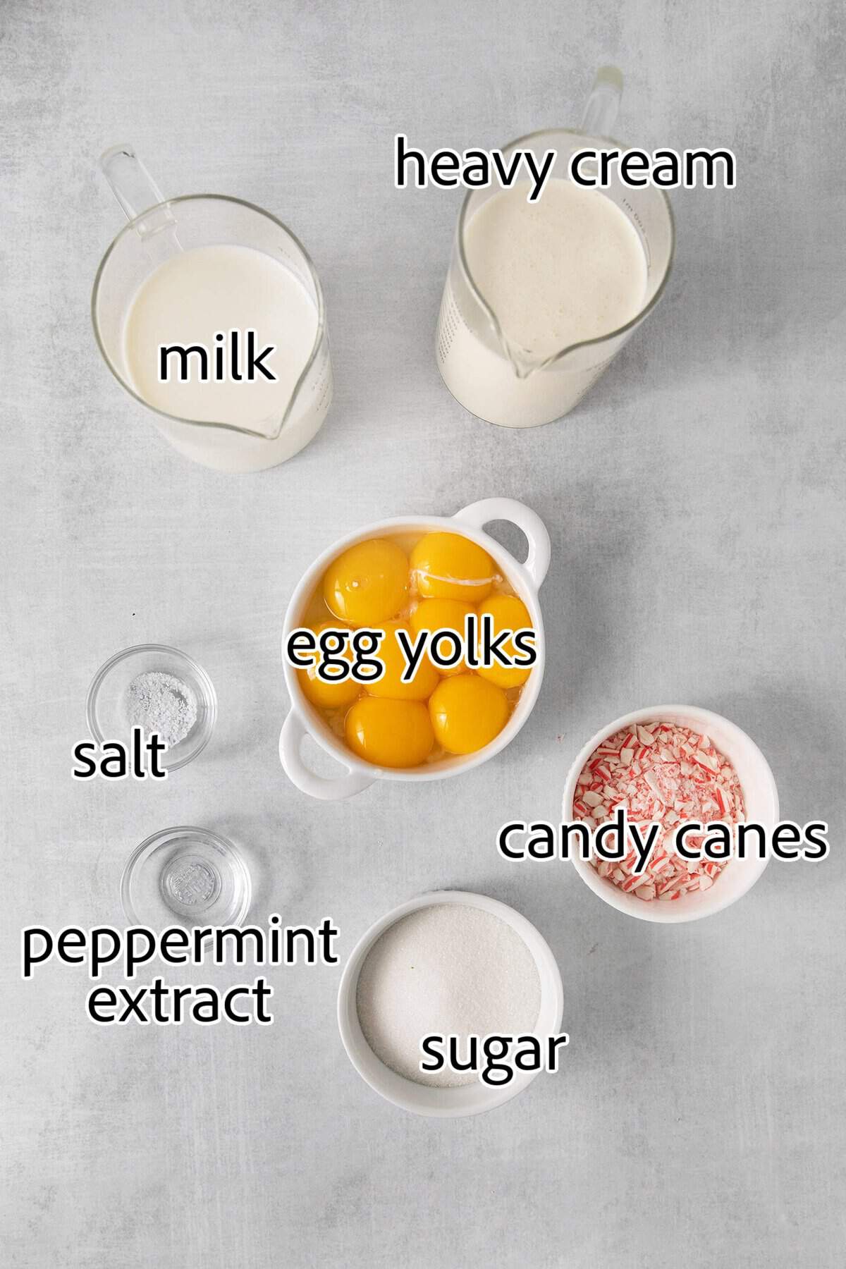 ingredients for peppermint ice cream