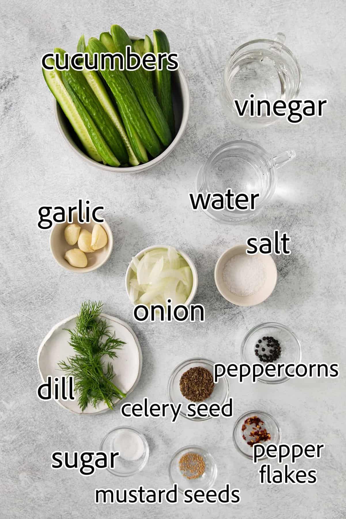 ingredients needed for quick dill pickles