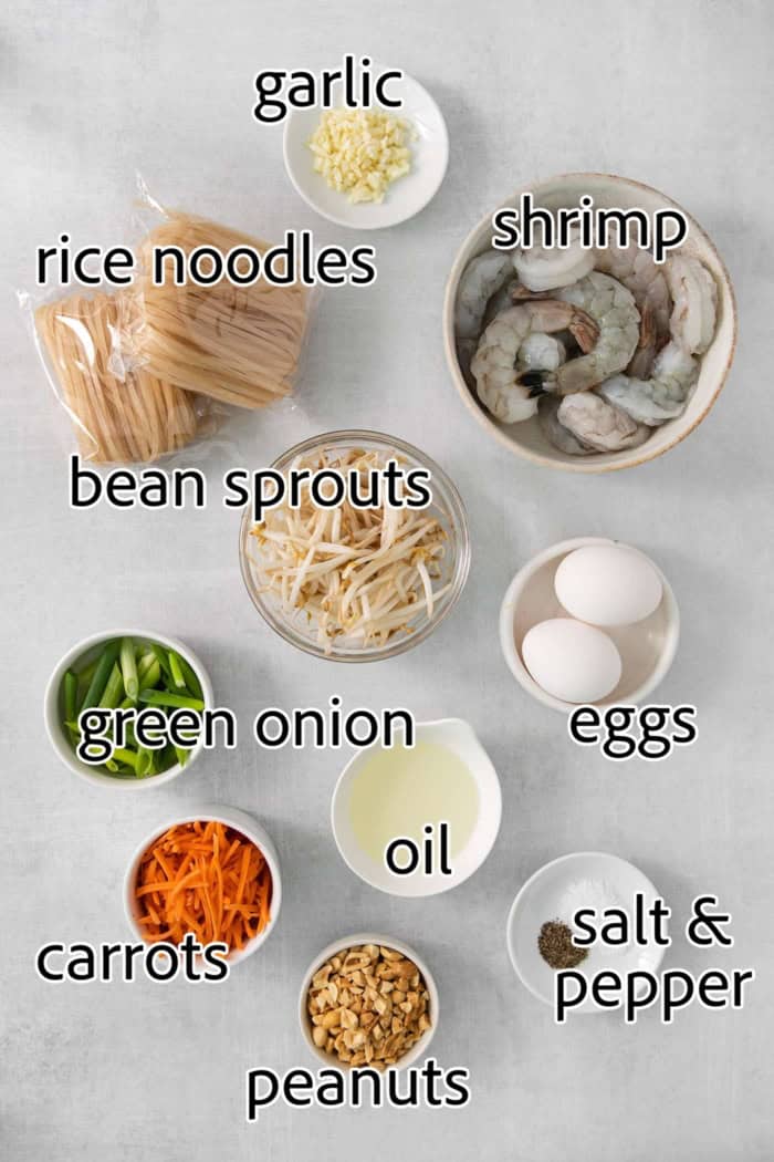 ingredients needed for shrimp pad thai