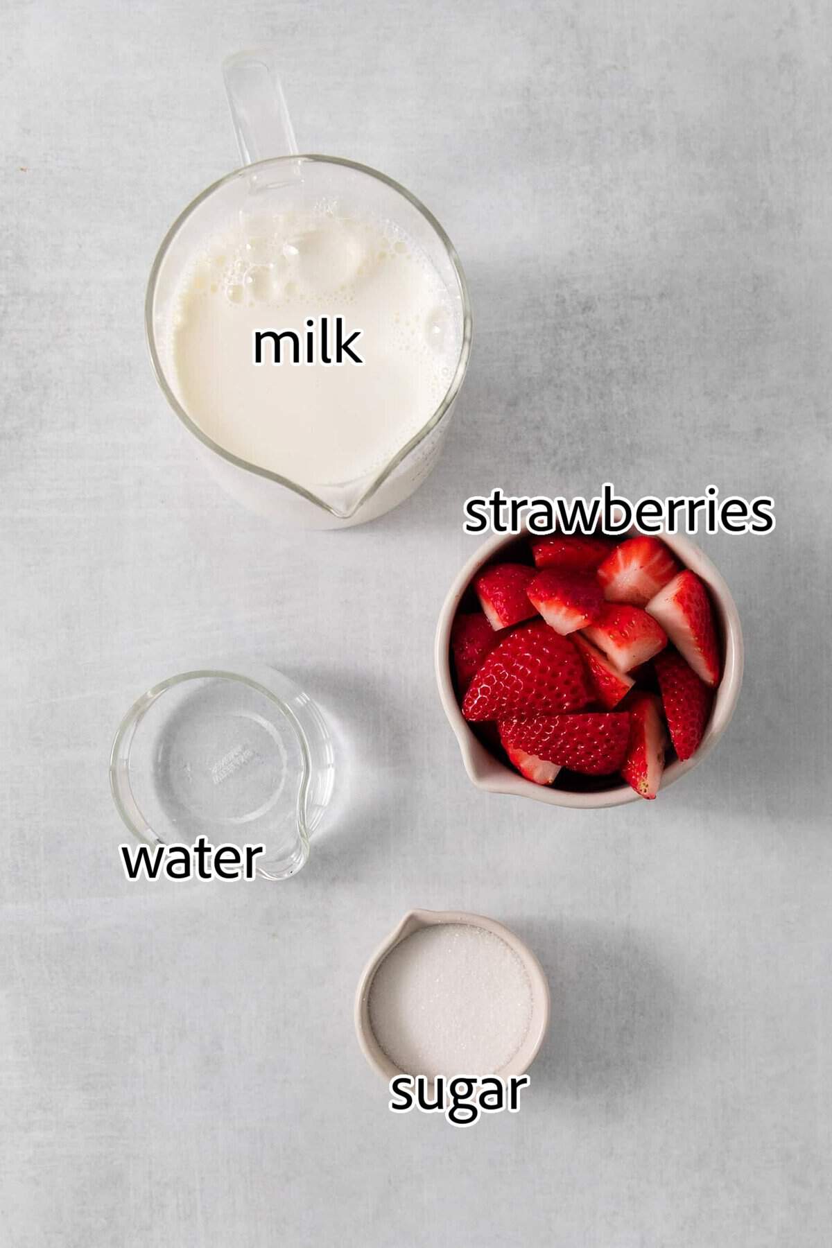 ingredients needed for strawberry milk